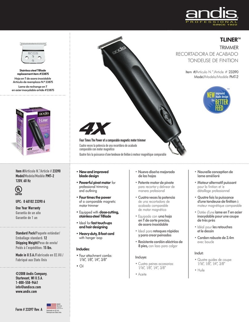 Andis PMT-2 User manual
