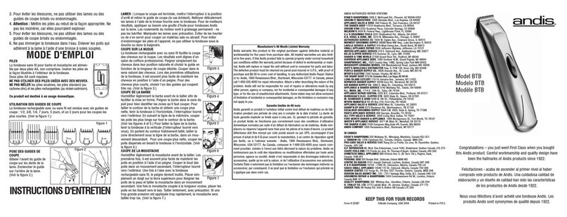 Andis BTB User manual
