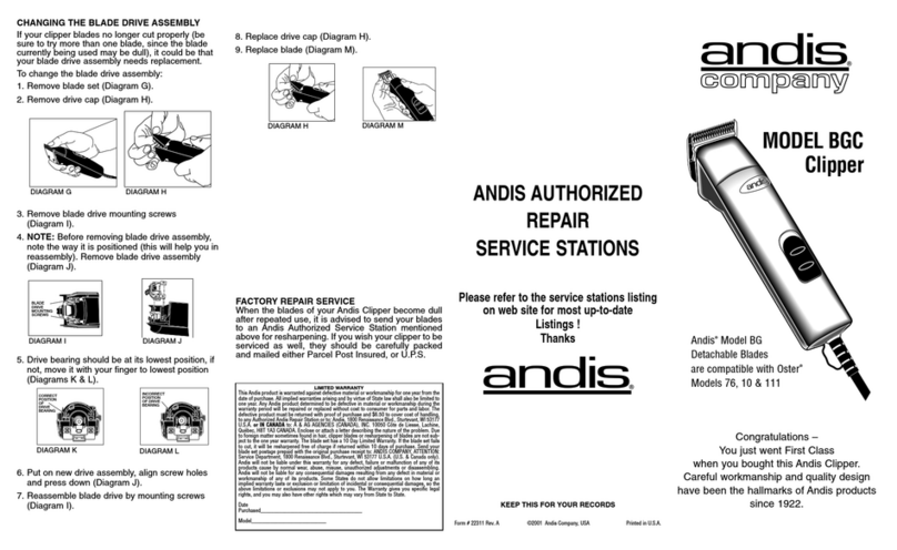 Andis BGC User manual