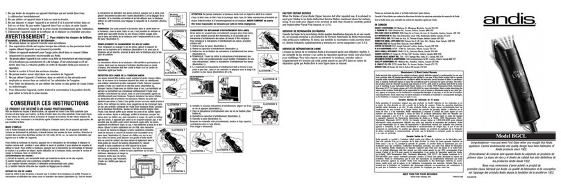Andis clipper User manual