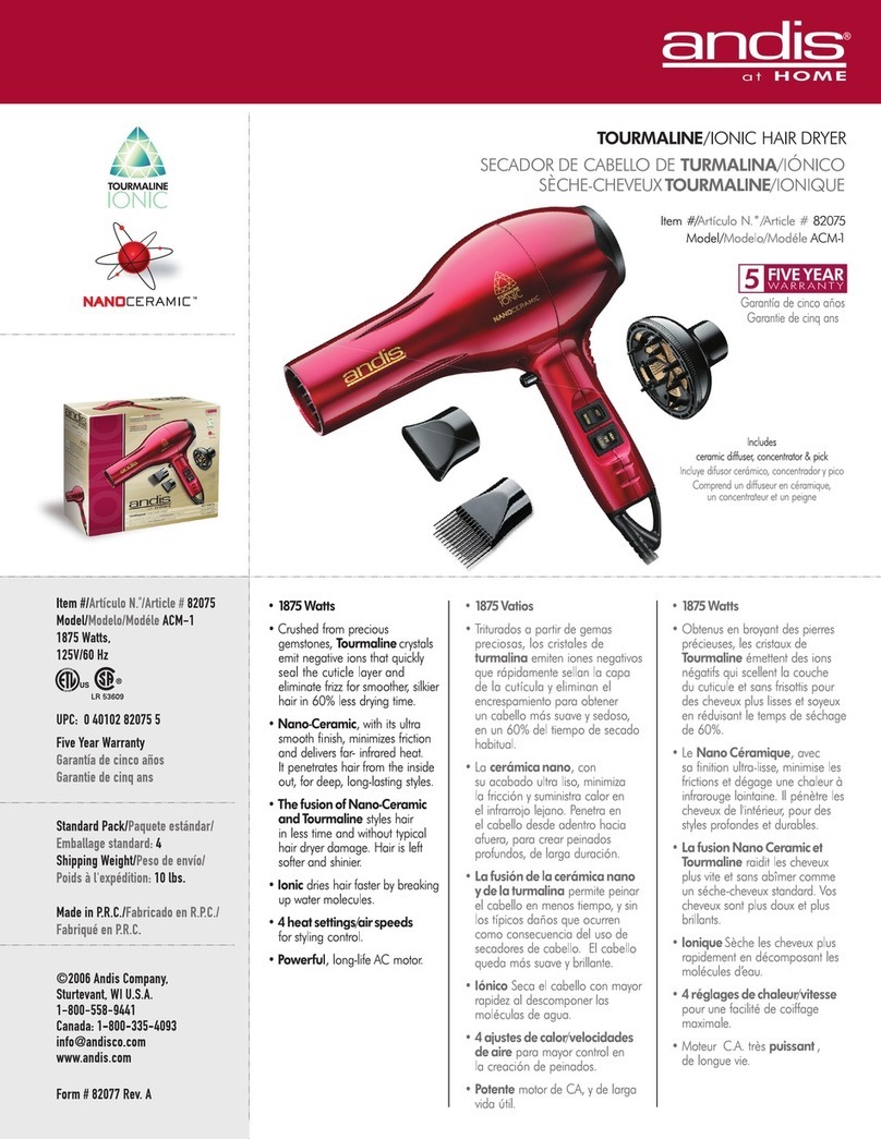 Andis 82075 User manual