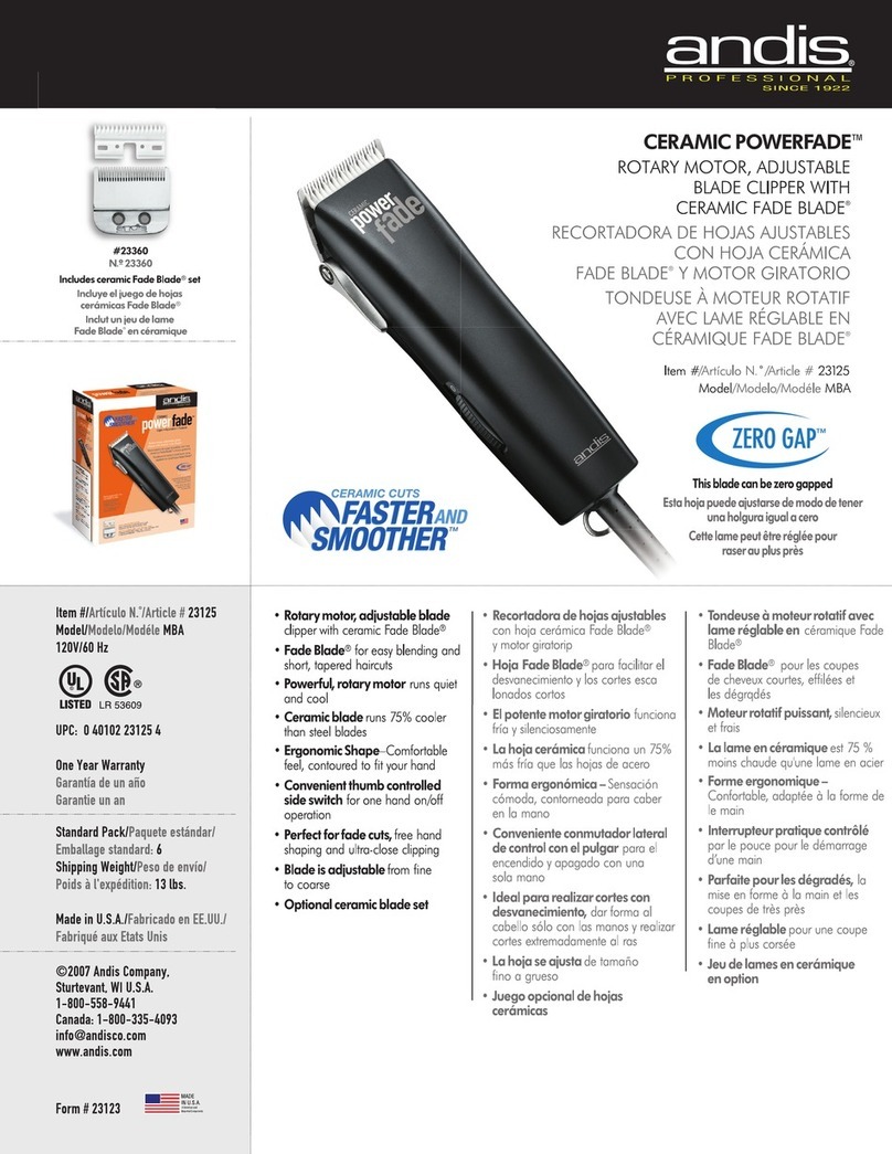 Andis MBA 23125 User manual