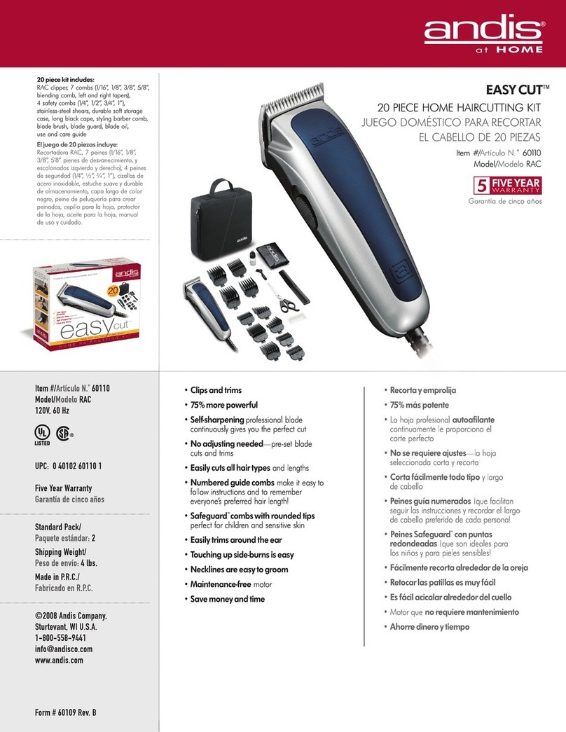 Andis Haircutting Kit RAC 60110 User manual