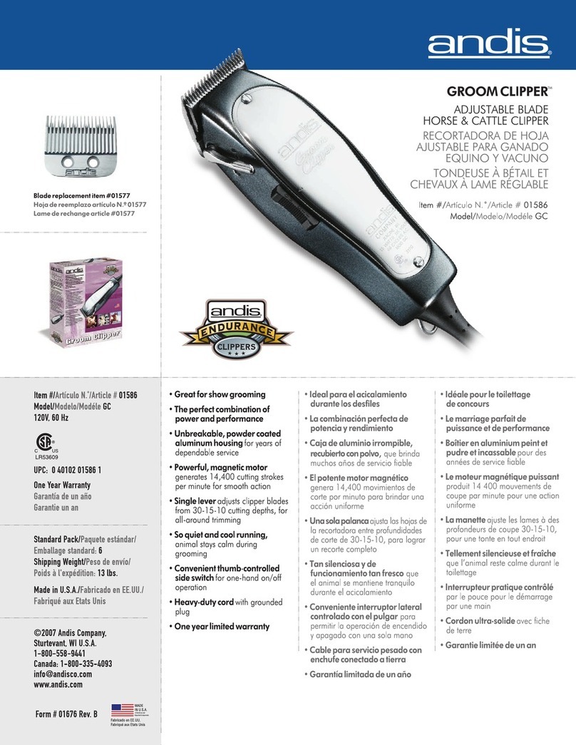 Andis Groom Clipper GC User manual