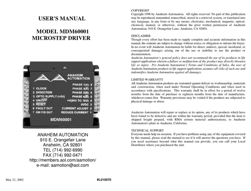 Anaheim Automation MDM60001 User manual