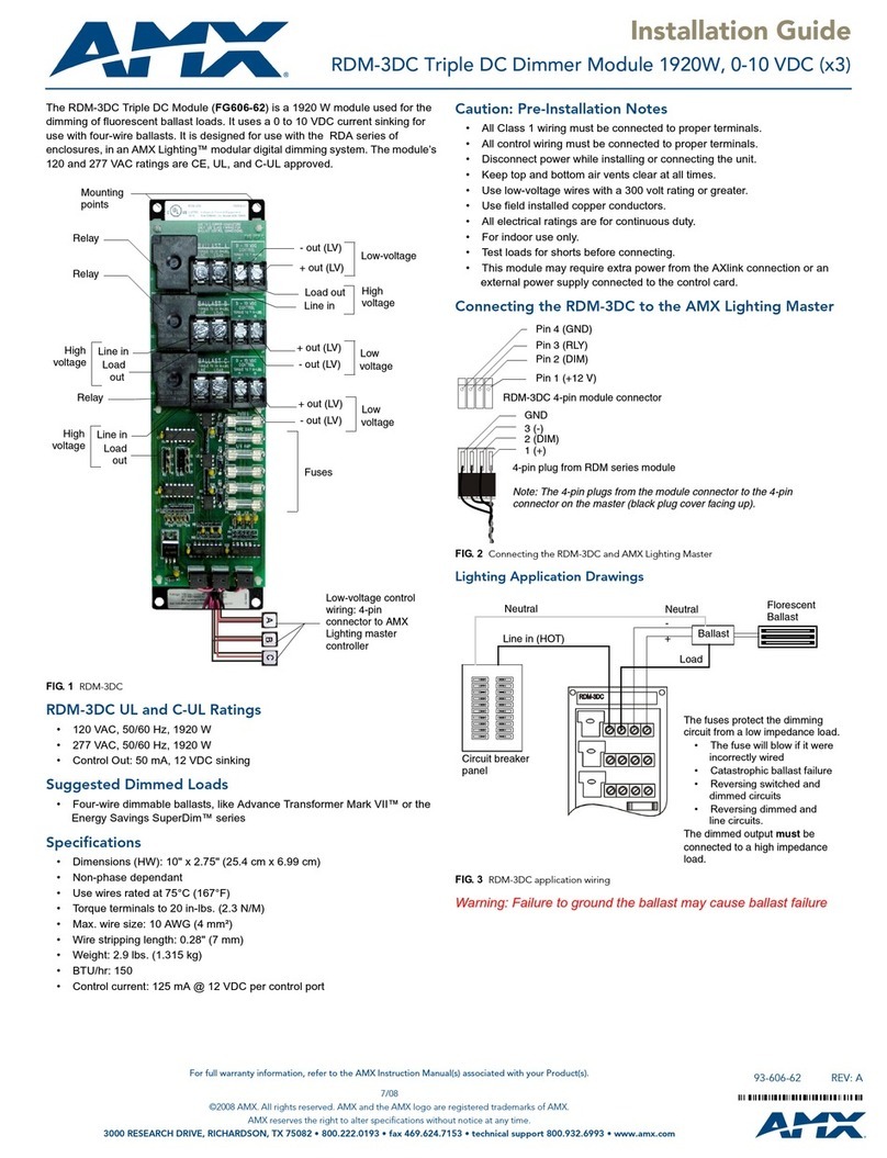AMX Triple DC Dimmer Module RDM-3DC User manual