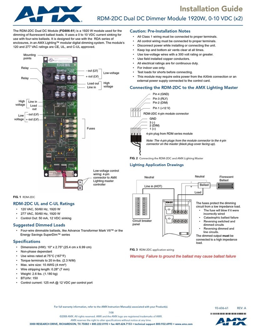 AMX Dual DC Dimmer Module RDM-2DC User manual