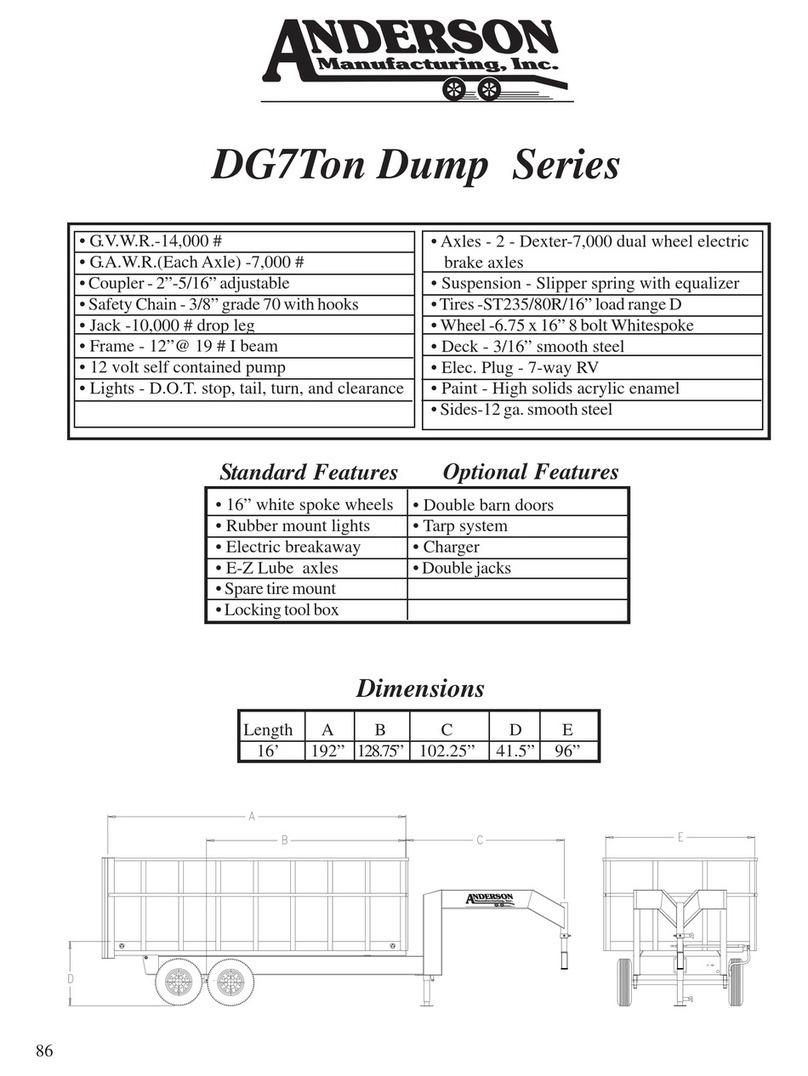 Anderson Manufacturing Dump Series DG7Ton Specification sheet Anderson Manufacturing Dump Series DG7Ton Specification sheet