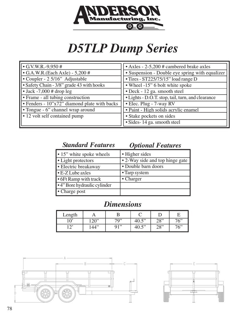 Anderson Manufacturing Dump Series D5TLP User manual