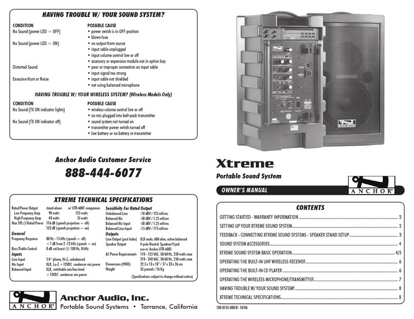 Anchor Xtreme XTR-6000CU2 owner's manual