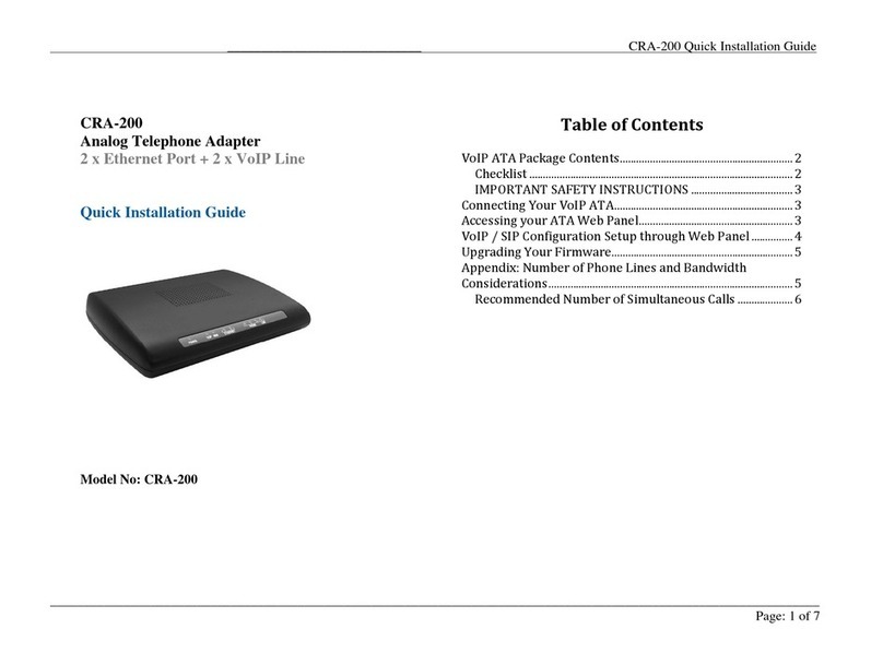 Analog Devices CRA-200 Quick installation guide