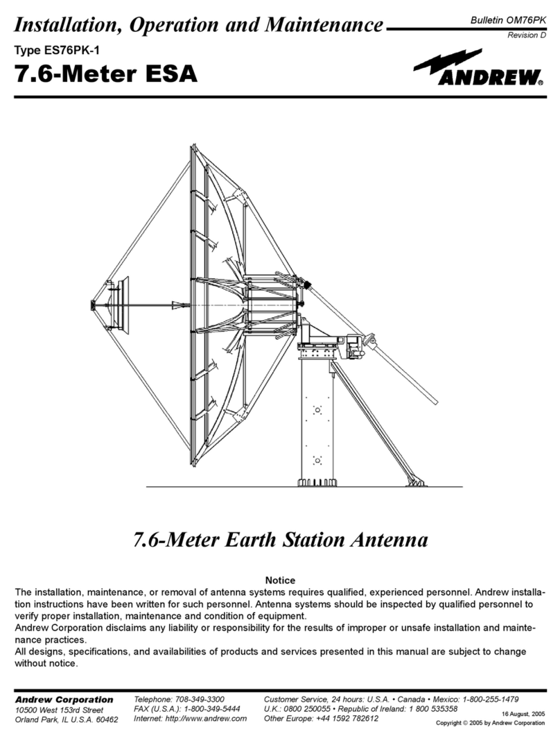 Andrew ES76PK-1 Installation and operating instructions