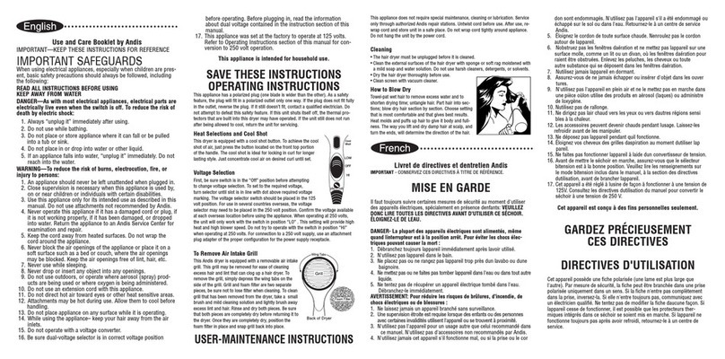 Andis MI-5 Installation instructions Andis MI-5 Installation instructions