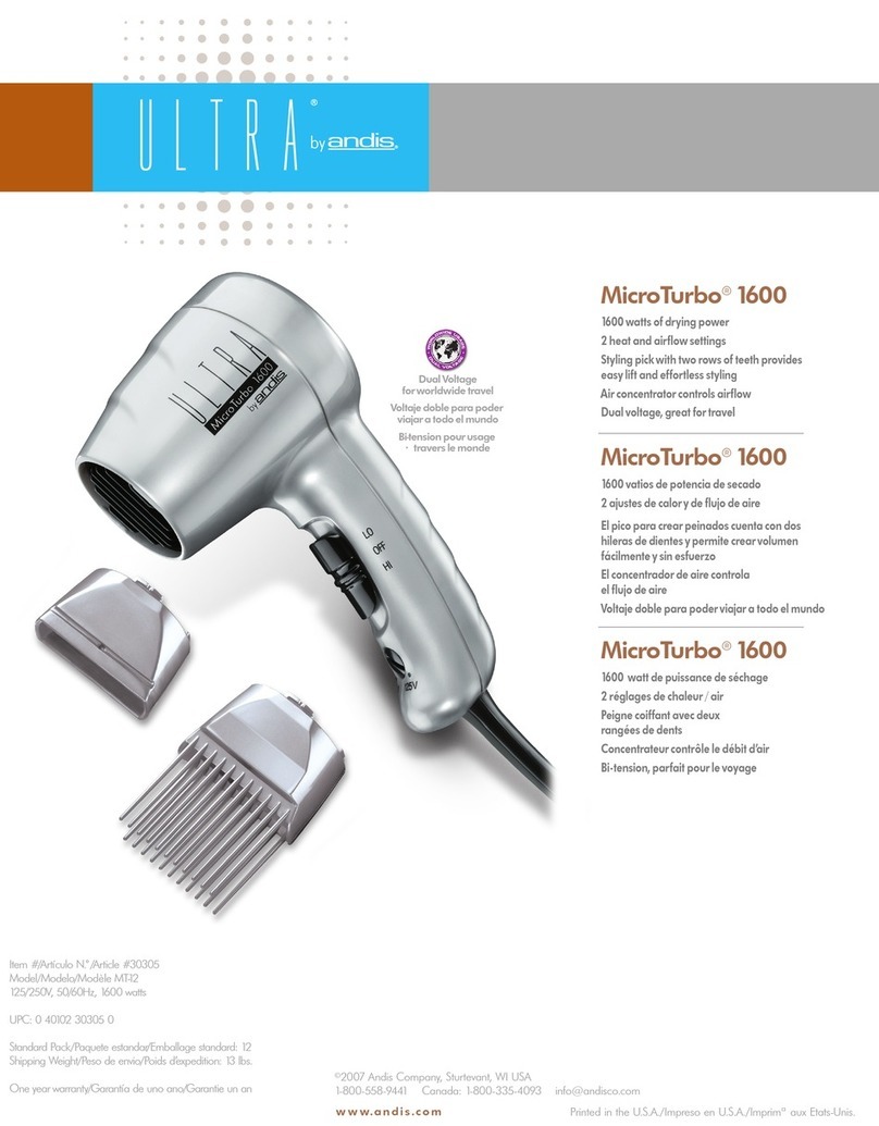 Andis MicroTurbo 1600 User manual