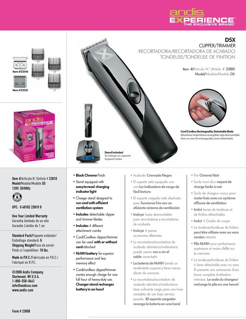 Andis D5 User manual