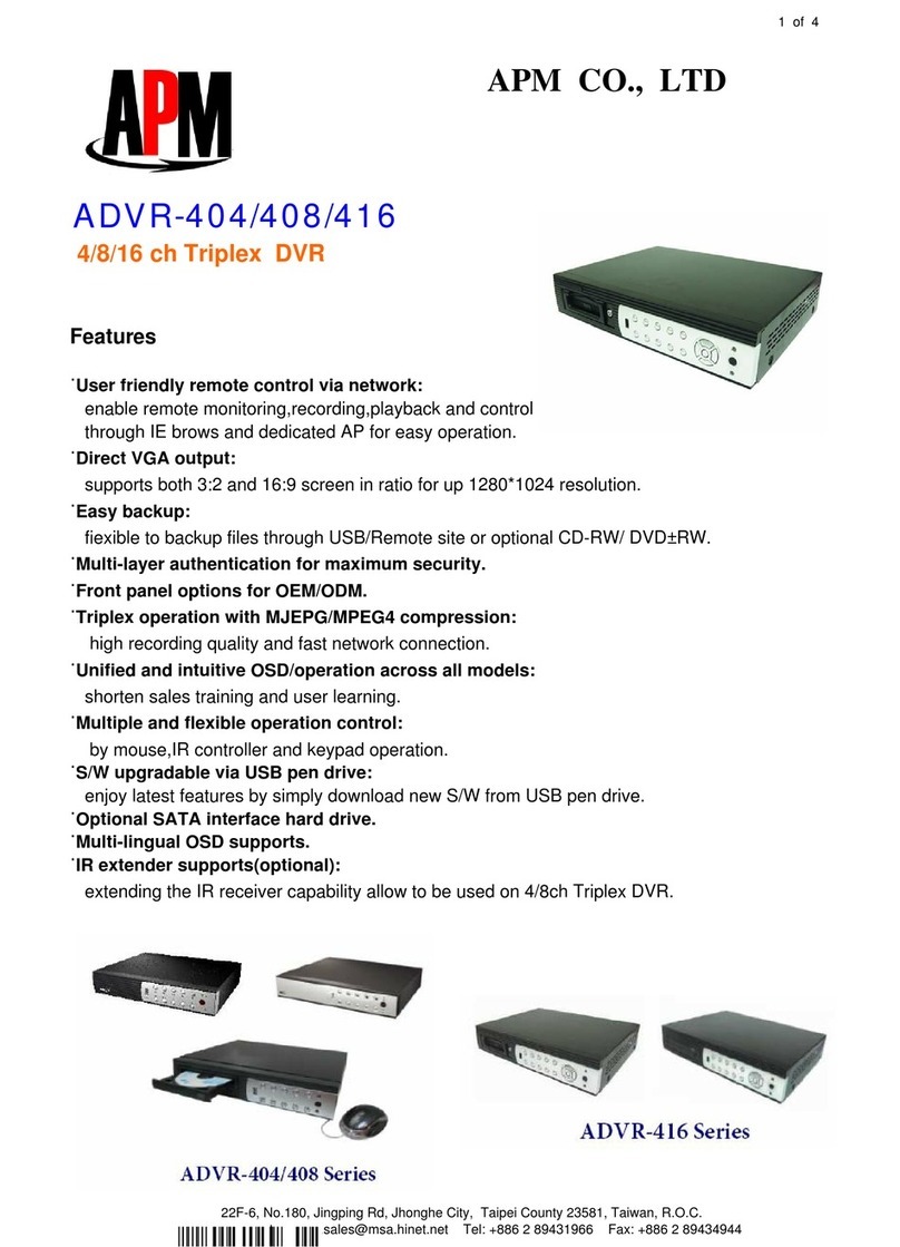 APM ADVR-404 Specifications
