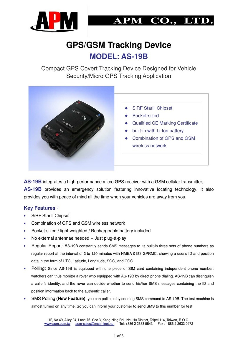 APM GPS/GSM Tracking Device AS-19B User manual