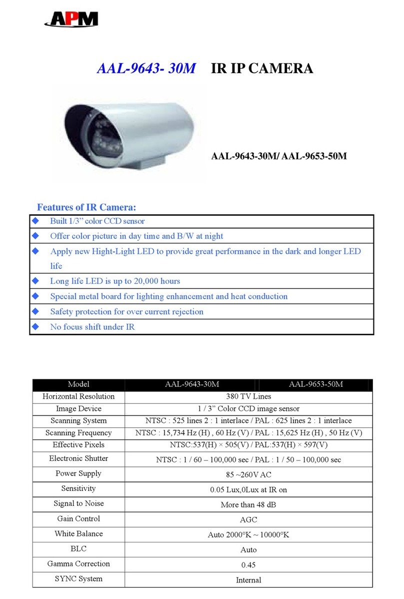 APM IR IP CAMERA AAL-9643- 30M Specifications