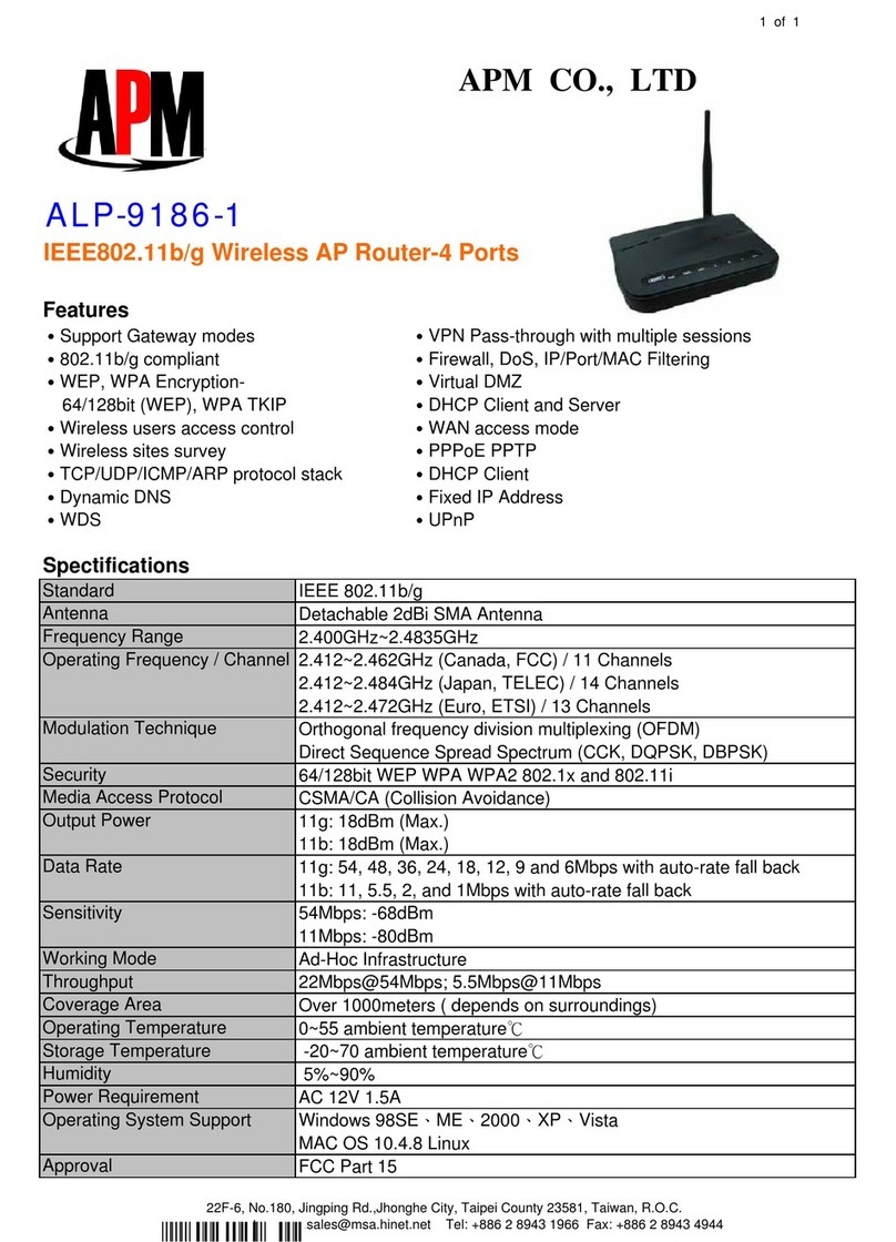 APM ALP-9186-1 Specification sheet