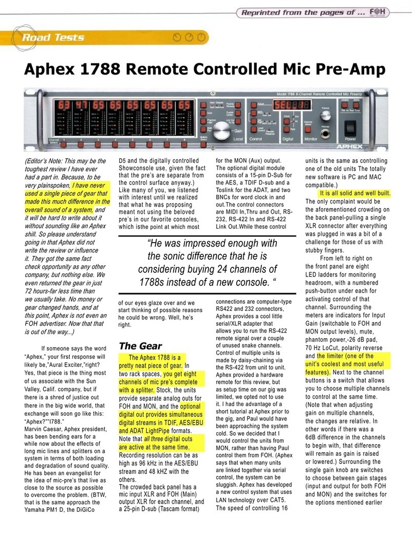 Aphex 1788 User manual