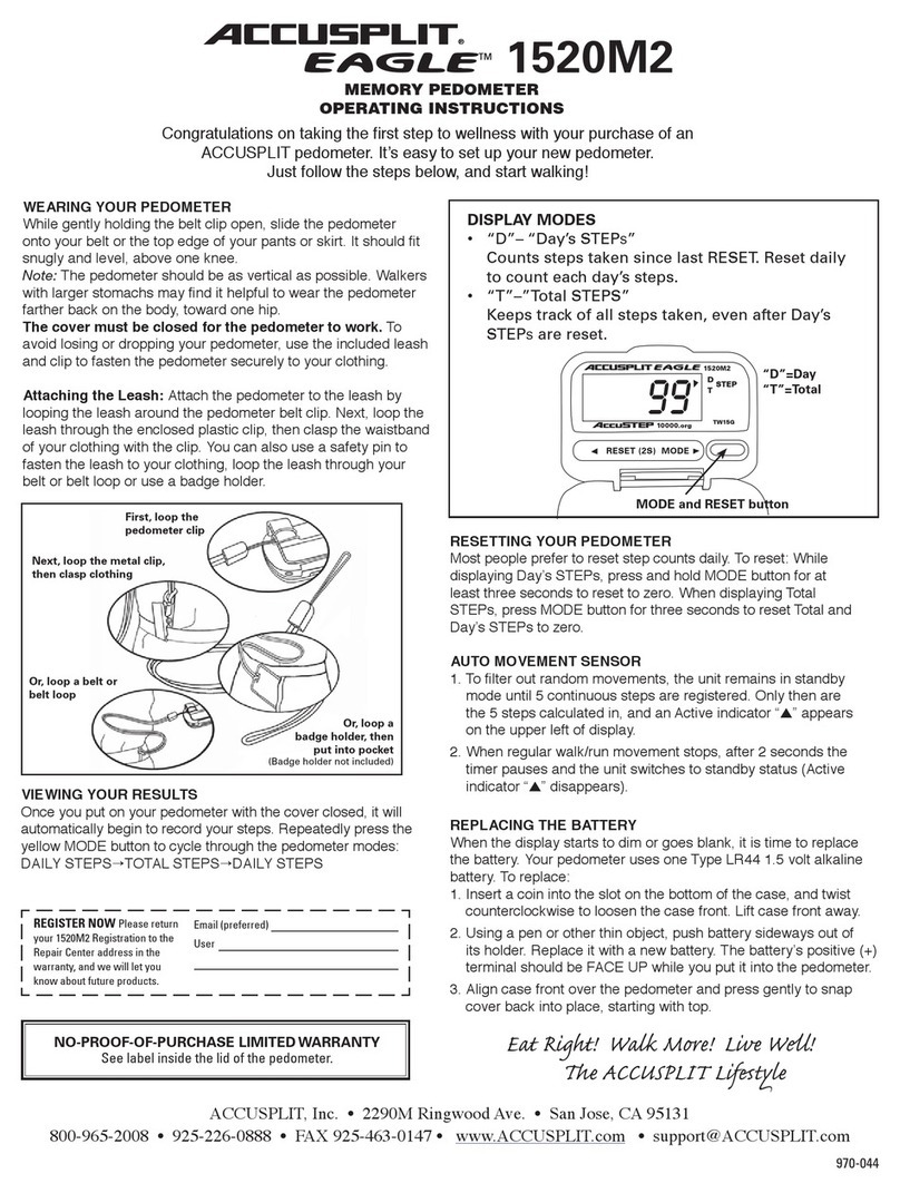 Accusplit Eagle 1520M2 operating instructions