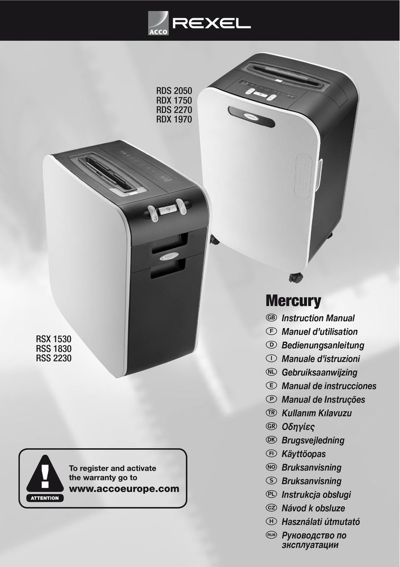 Rexel Mercury RDS 2050 User manual Rexel Mercury RDS 2050 User manual
