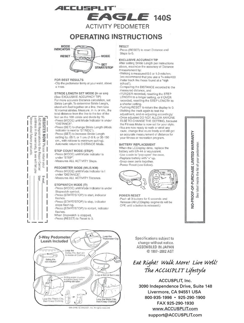 Accusplit Eagle 140S User manual