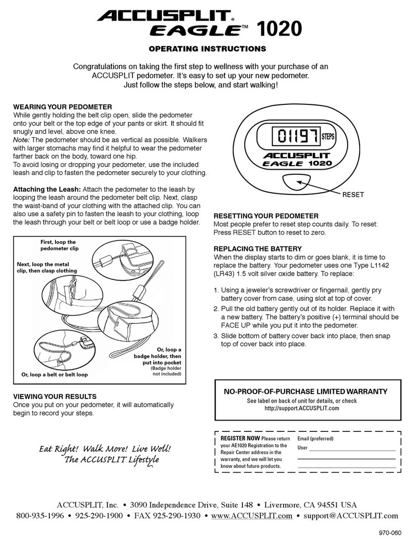 Accusplit Eagle 1020 operating instructions