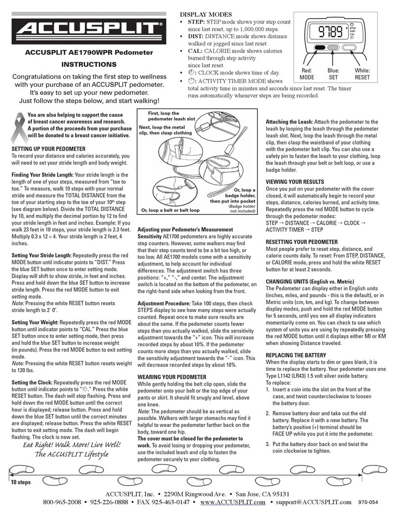 Accusplit AE1790WPR User manual