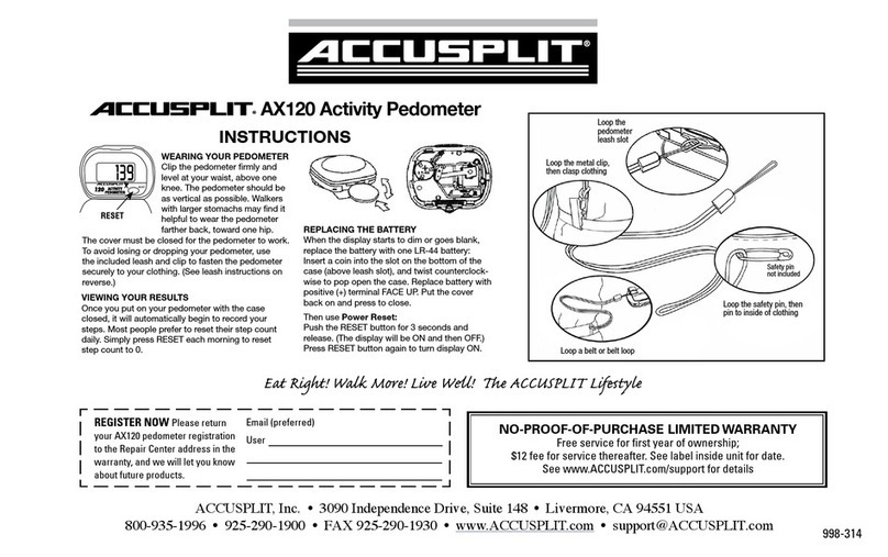 Accusplit 998-314 User manual