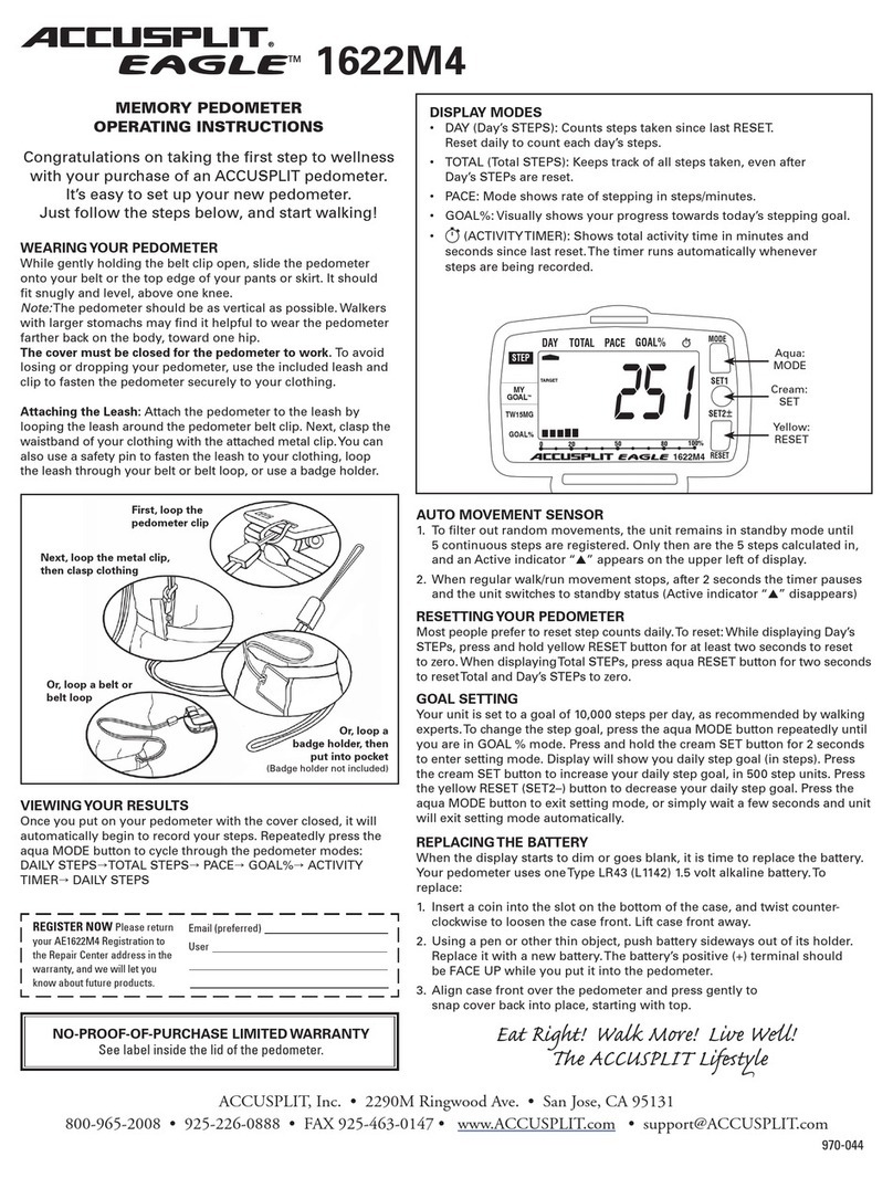 Accusplit AE1622M4 operating instructions