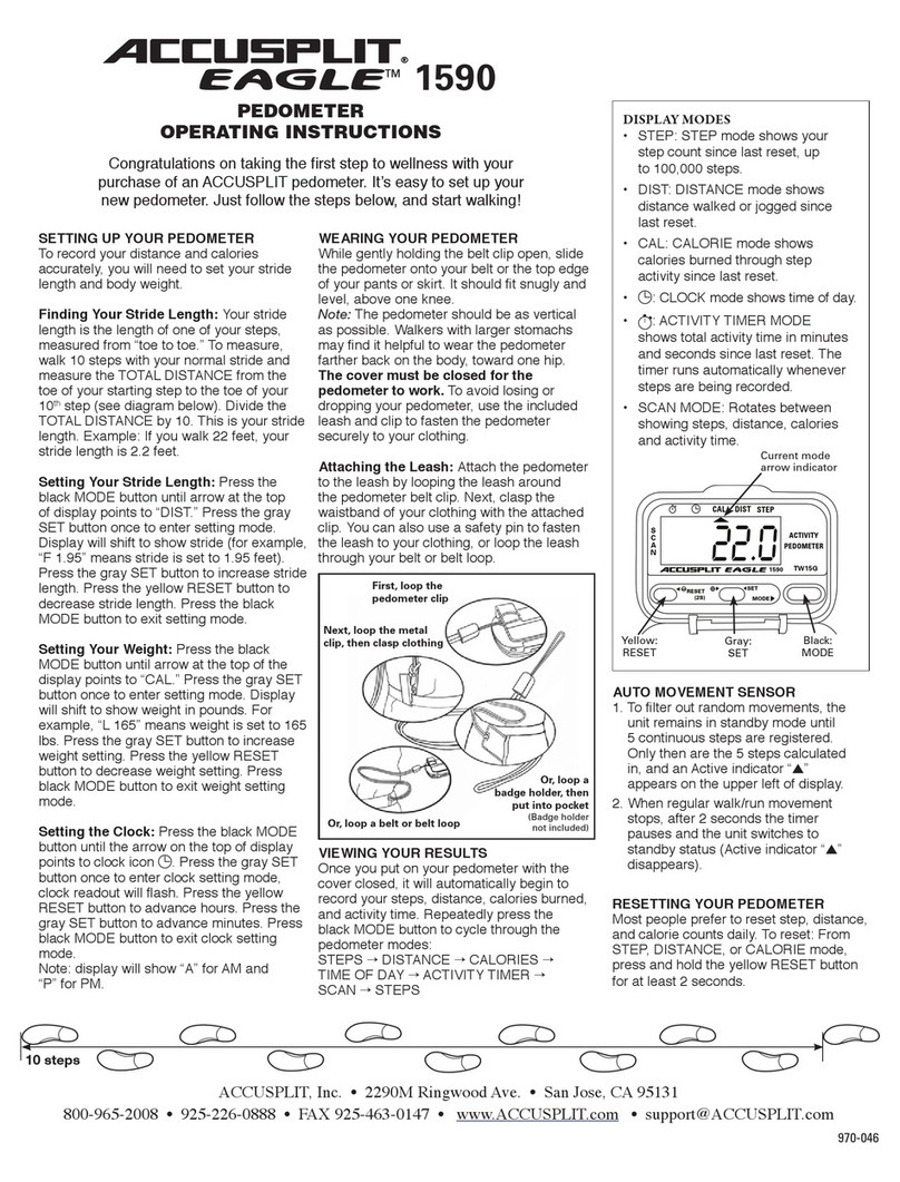 Accusplit 1590 operating instructions