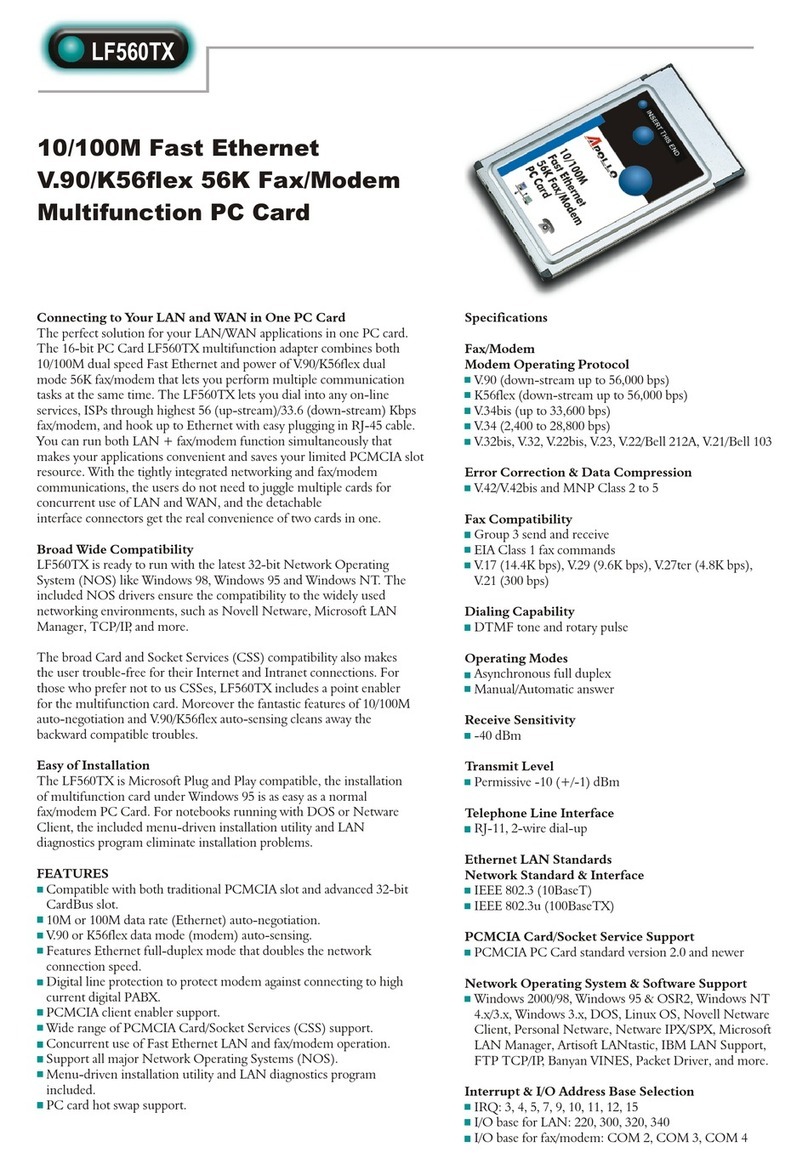 Abocom LF560TX Specification sheet