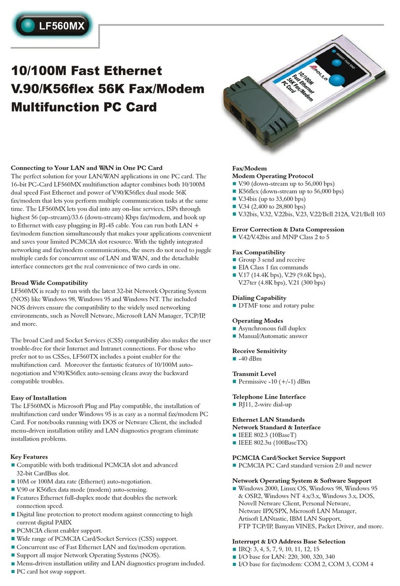 Abocom LF560MX Specification sheet