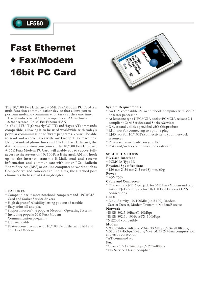 Apollo LF560 Specifications