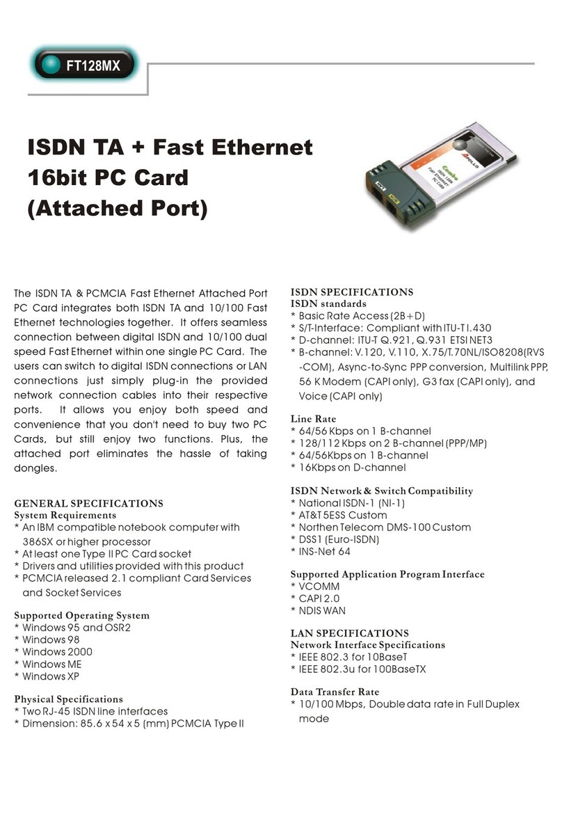 Abocom FT128MX Specification sheet