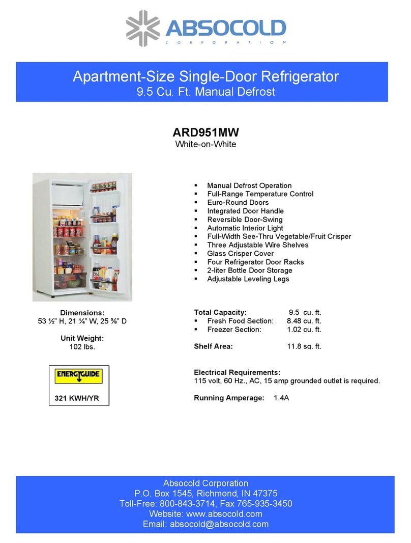 Absocold Corp ARD951MW Specifications