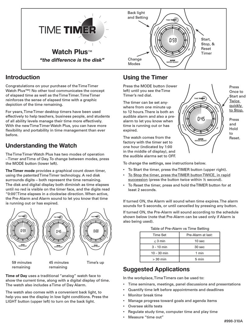 Time Timer Watch Plus AX810TT instruction manual