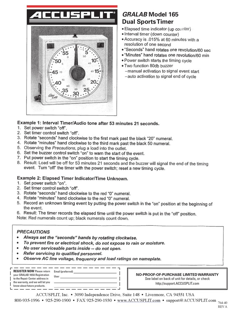 Accusplit GRALAB 165 instructions