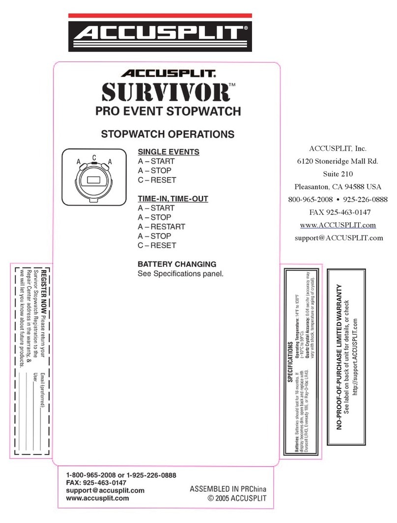 Accusplit Survivor S3E Operation manual Accusplit Survivor S3E Operation manual