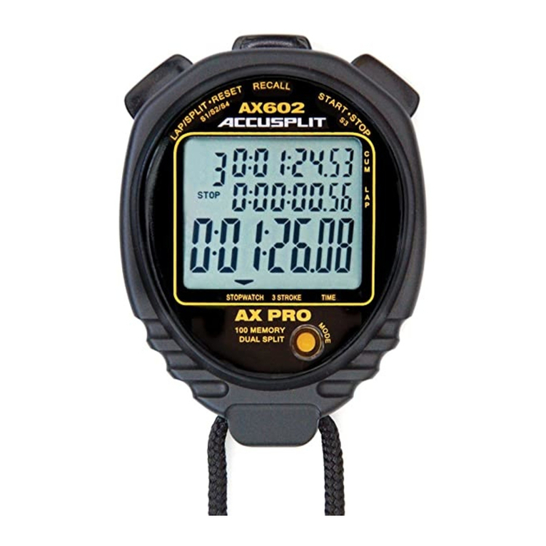 Accusplit Exclusive AX602 operating instructions