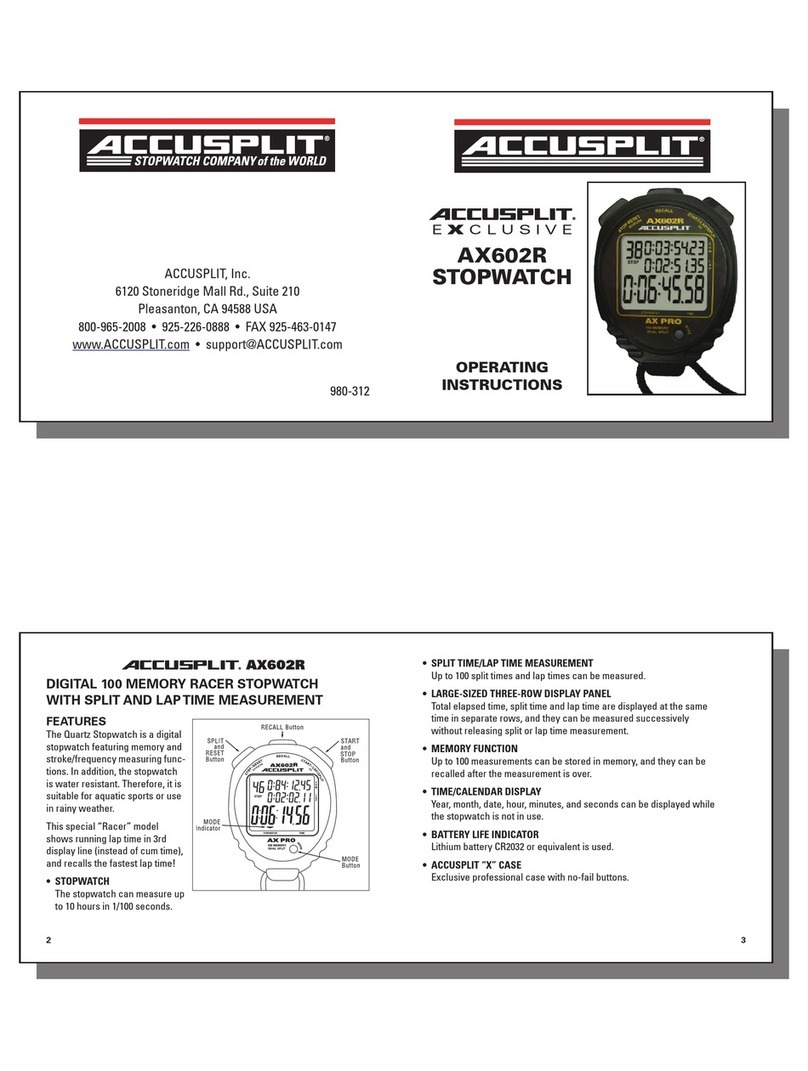 Accusplit Exclusive AX602R User manual