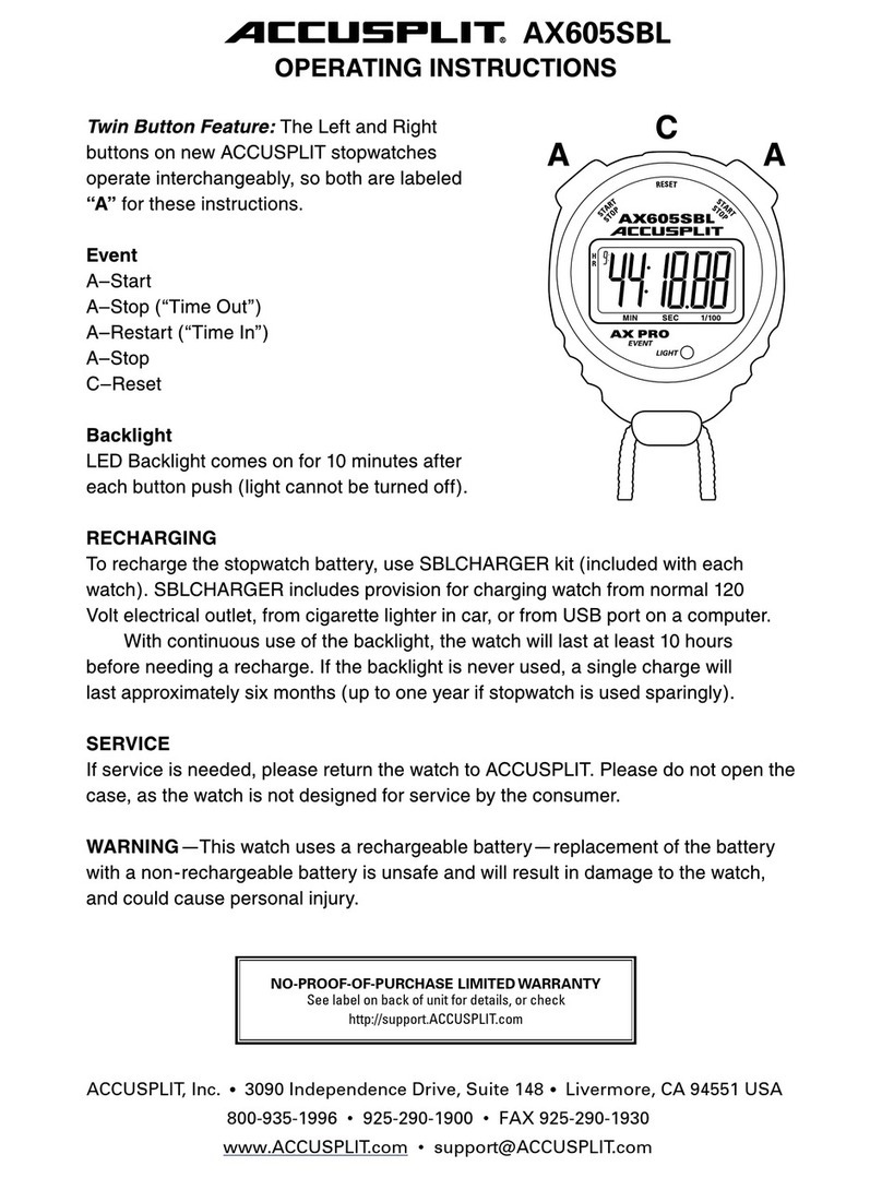 Accusplit AX605SBL operating instructions