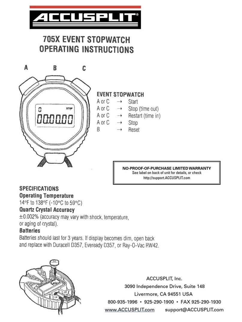 Accusplit 705X operating instructions