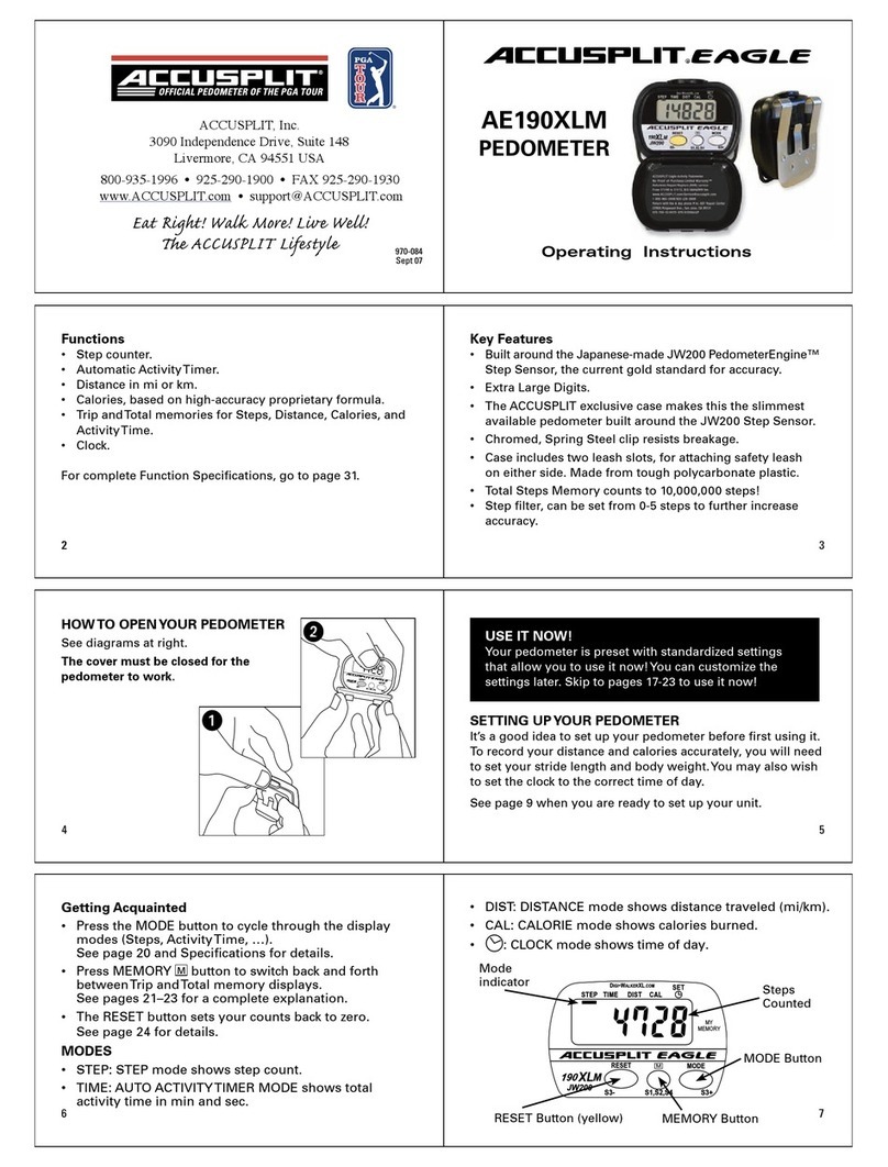 Accusplit Eagle AE190XLM operating instructions