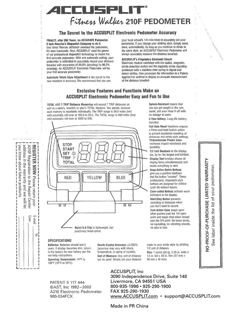 Accusplit Fitness Walker A210F User manual