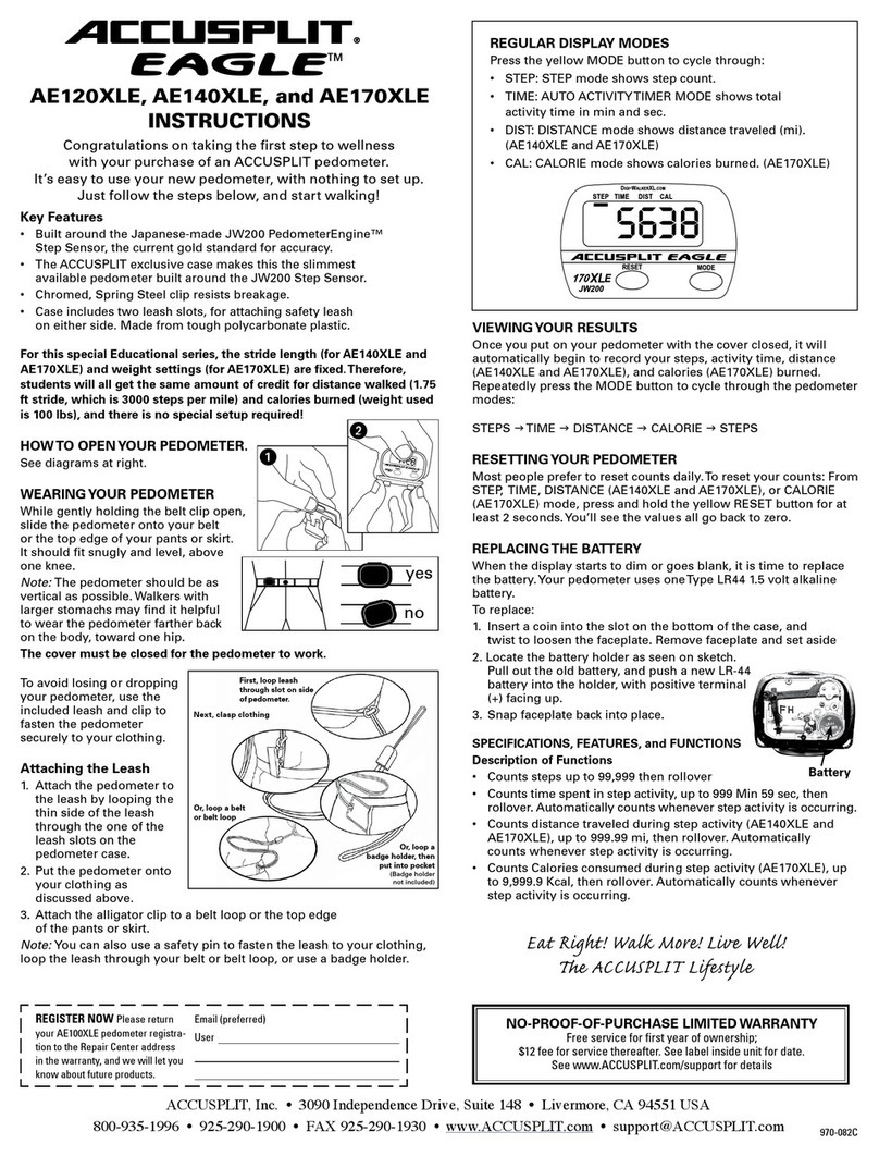 Accusplit Eagle AE120XLE instruction manual