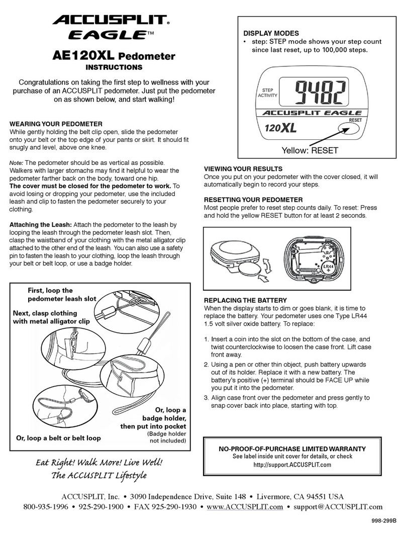 Accusplit Eagle 998-299B instruction manual