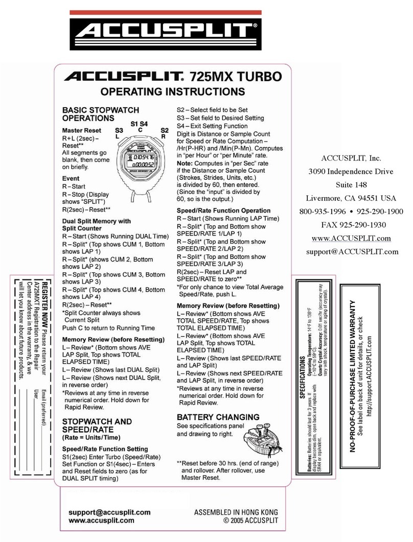 Accusplit A725MXT User manual