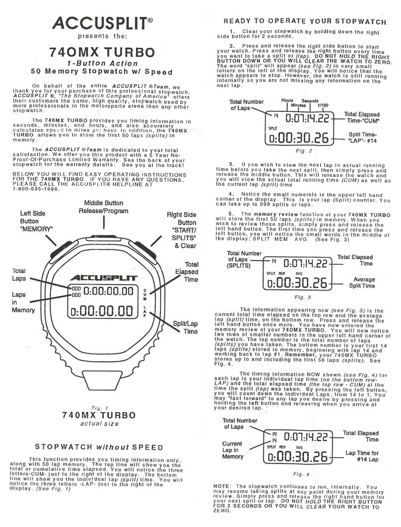Accusplit A740MXT Operation manual